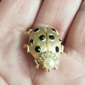 Ciner Vintage Beetle Bug Brooch